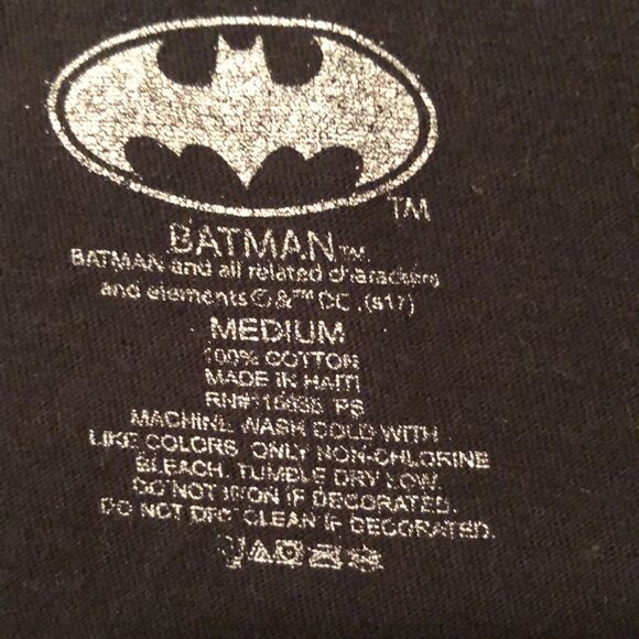 Batman M DC Comics 💯 Cotton Black Yellow Seamless Tee - Picture 5 of 7